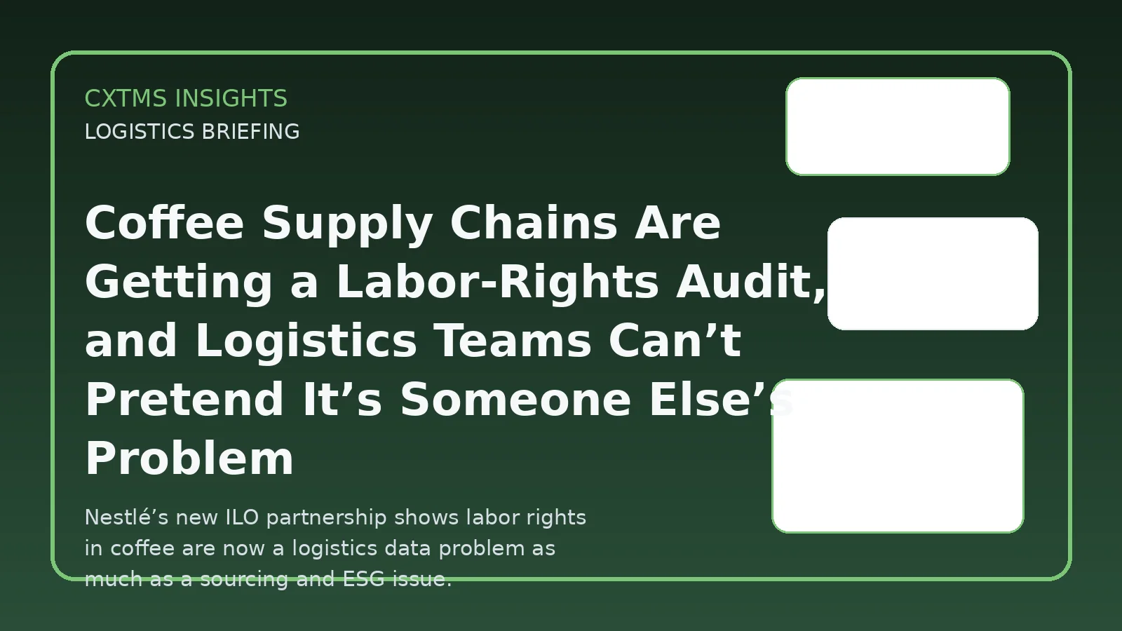 Coffee Supply Chains Are Getting a Labor-Rights Audit, and Logistics Teams Can’t Pretend It’s Someone Else’s Problem