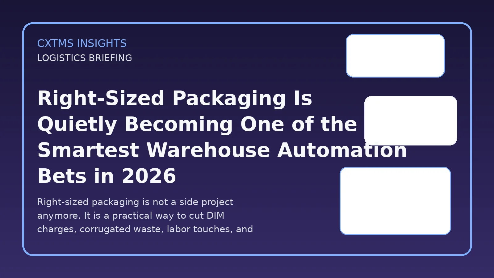 Right-Sized Packaging Is Quietly Becoming One of the Smartest Warehouse Automation Bets in 2026